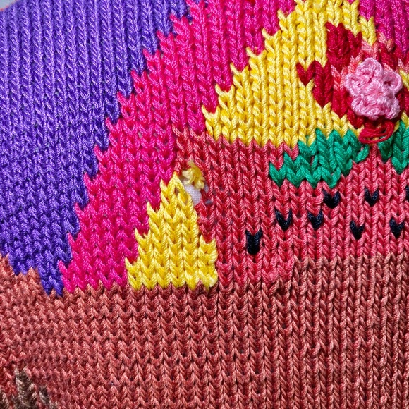 Berek Marta D Vintage 90’s Hand Knit Dogs Best In Show Cardigan Sweater - Picture 14 of 15